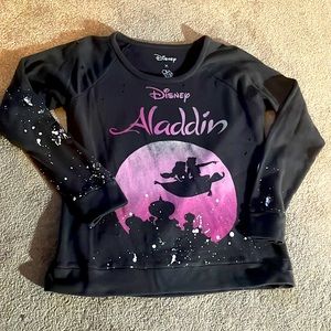 Chaser x Disney Aladdin Distressed Sweatshirt. Grey, Sz S